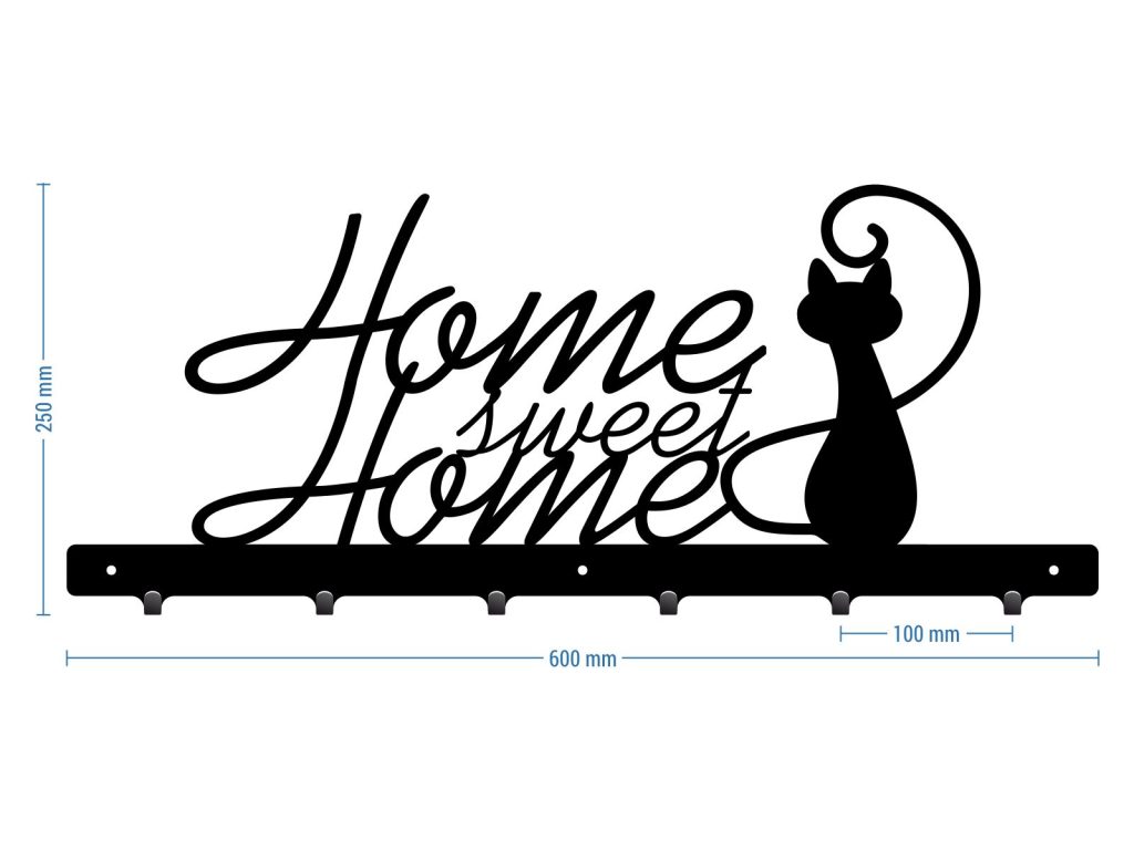 Wieszak metalowy na ubrania Home sweet home 60 cm - obrazek 4