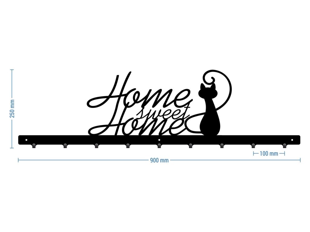 Wieszak metalowy na ubrania Home sweet home 90 cm - obrazek 3
