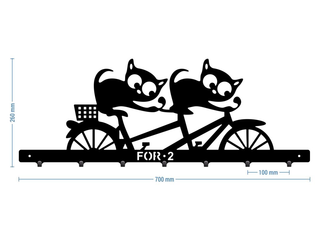 Wieszak metalowy na ubrania Koty 70 cm - obrazek 3