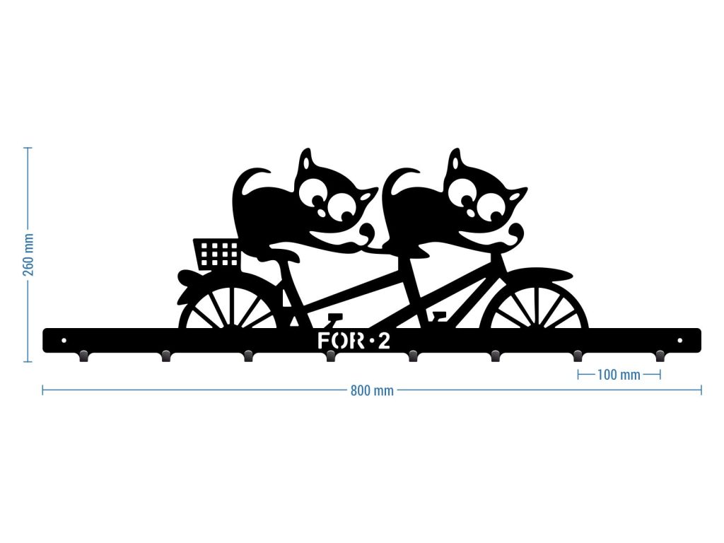 Wieszak metalowy na ubrania Koty 80 cm - obrazek 2