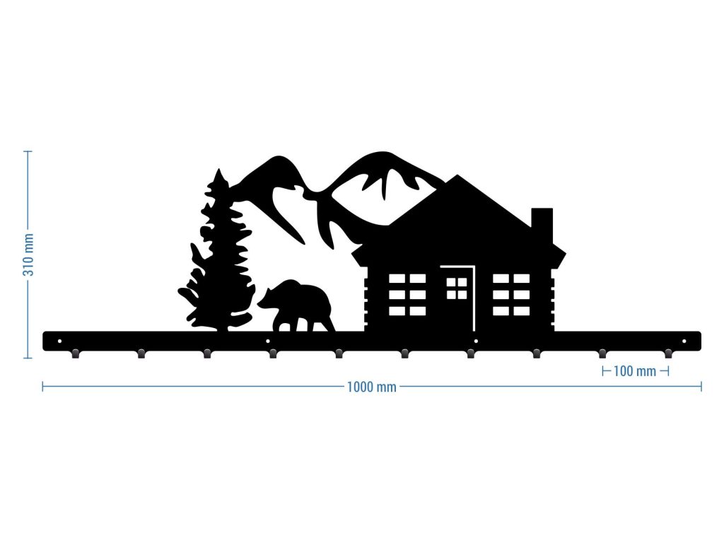 Długi wieszak metalowy na ubrania Góry 100 cm - obrazek 3