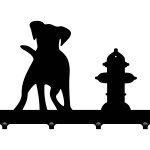 Krótki wieszak metalowy na ubrania Pies 40 cm