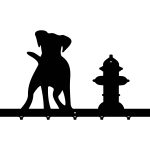 Wieszak metalowy na ubrania Pies 70 cm