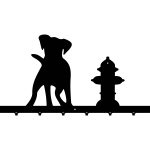 Wieszak metalowy na ubrania Pies 80 cm