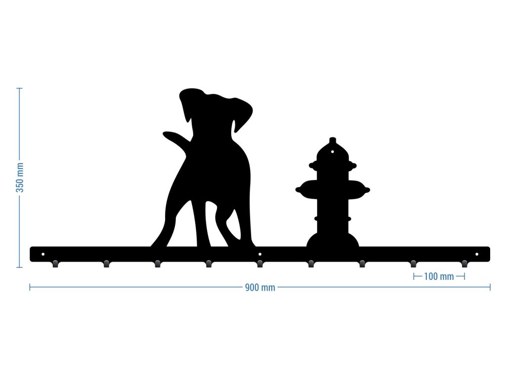 Wieszak metalowy na ubrania Pies 90 cm - obrazek 2