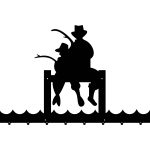 Długi wieszak metalowy na ubrania Wędkarz 100 cm