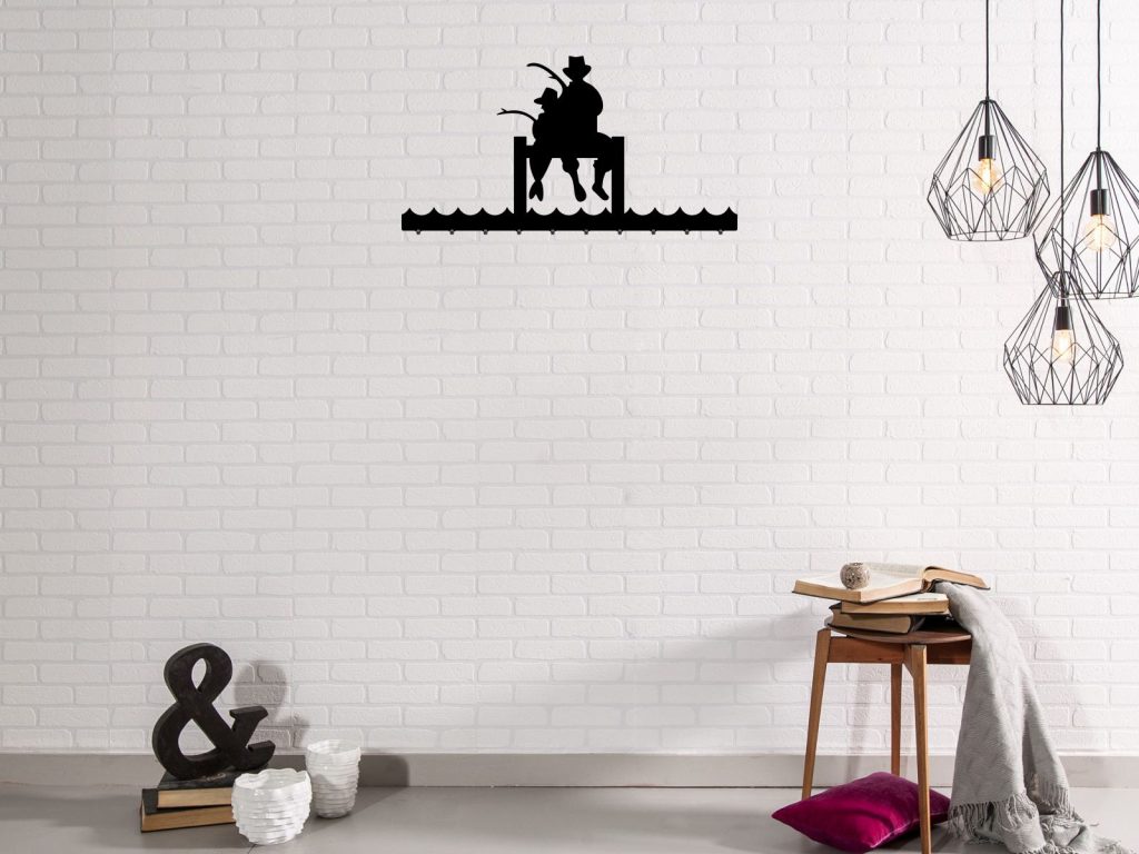 Długi wieszak metalowy na ubrania Wędkarz 100 cm - obrazek 3