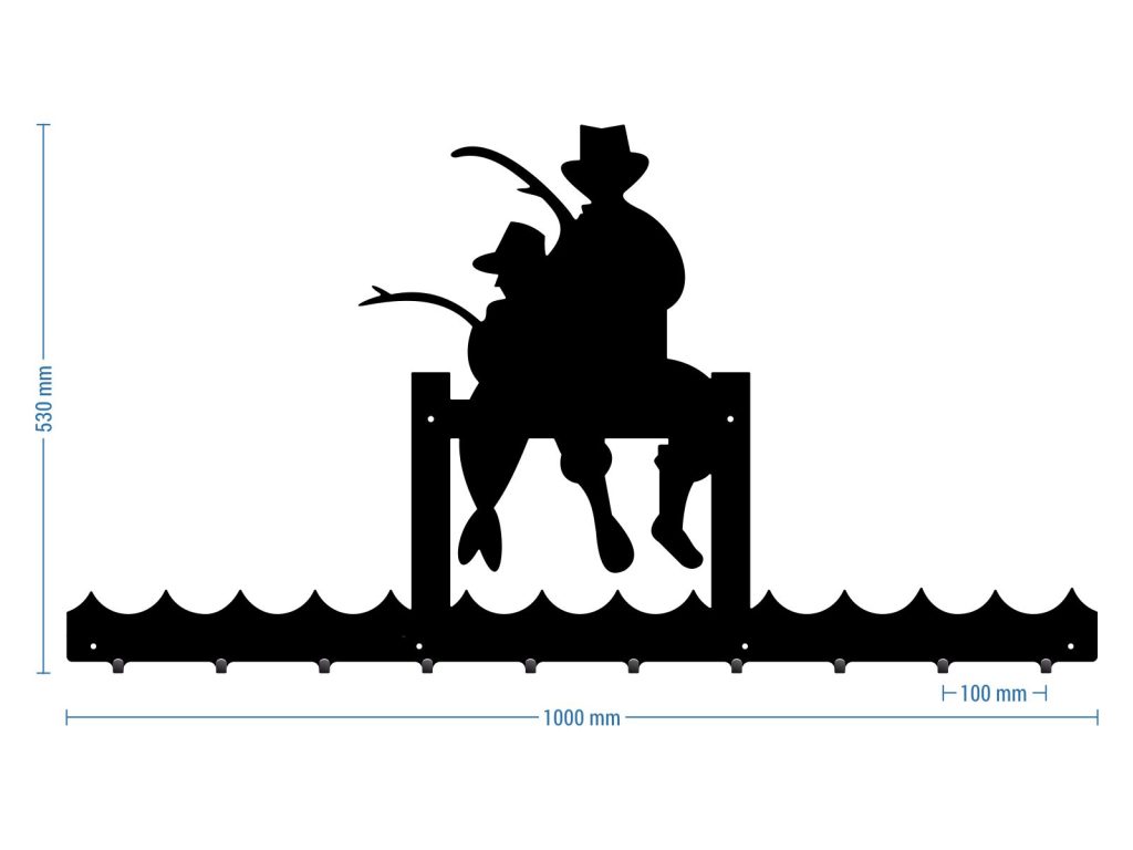 Długi wieszak metalowy na ubrania Wędkarz 100 cm - obrazek 2
