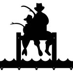 Wieszak metalowy na ubrania Wędkarz 50 cm