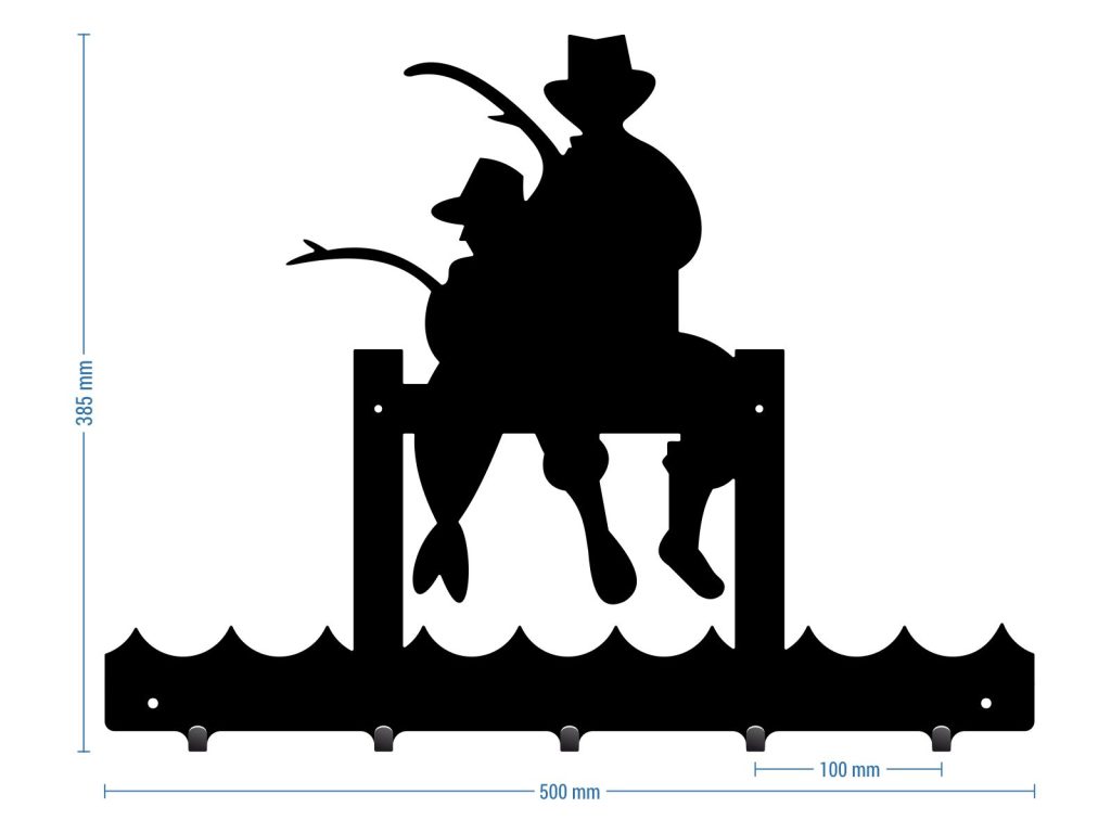 Wieszak metalowy na ubrania Wędkarz 50 cm - obrazek 3