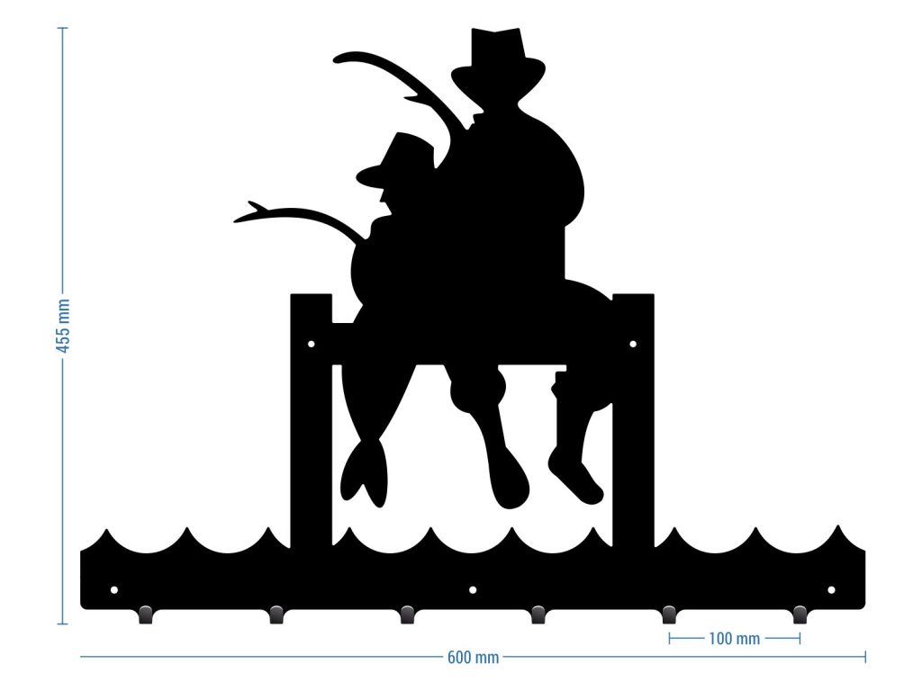 Wieszak metalowy na ubrania Wędkarz 60 cm - obrazek 2
