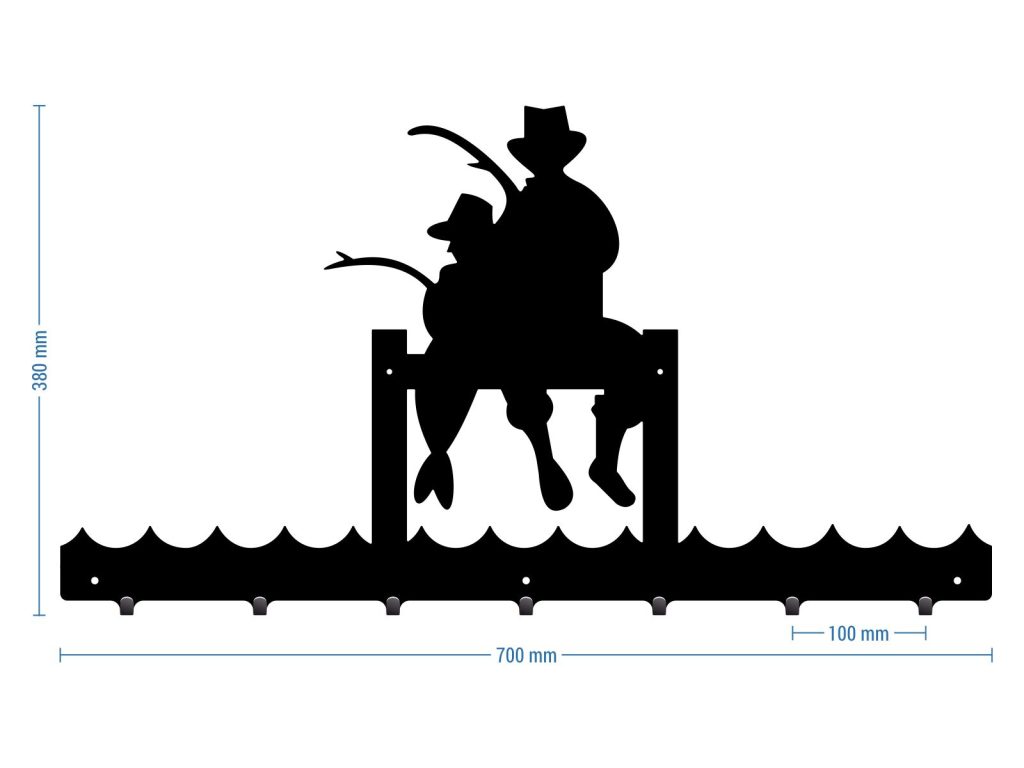 Wieszak metalowy na ubrania Wędkarz 70 cm - obrazek 2