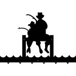 Wieszak metalowy na ubrania Wędkarz 80 cm