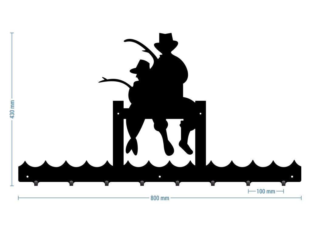 Wieszak metalowy na ubrania Wędkarz 80 cm - obrazek 2