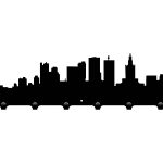 Wieszak metalowy na ubrania miasto 60 cm