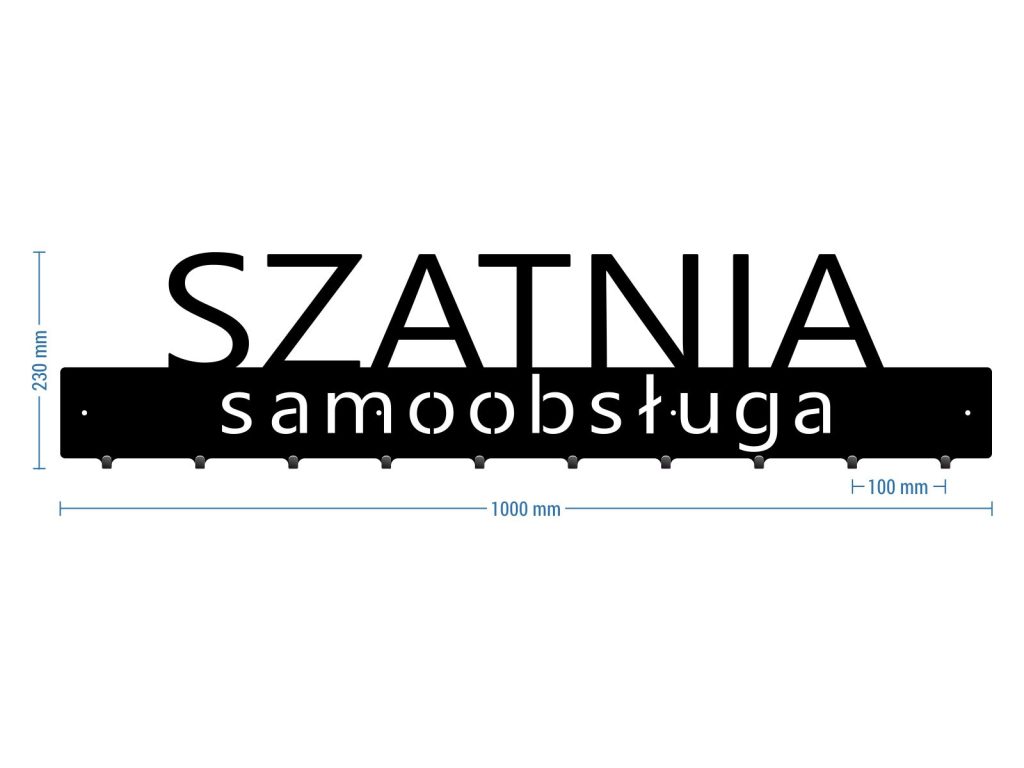 Długi wieszak metalowy Szatnia samoobsługa 100 cm - obrazek 2