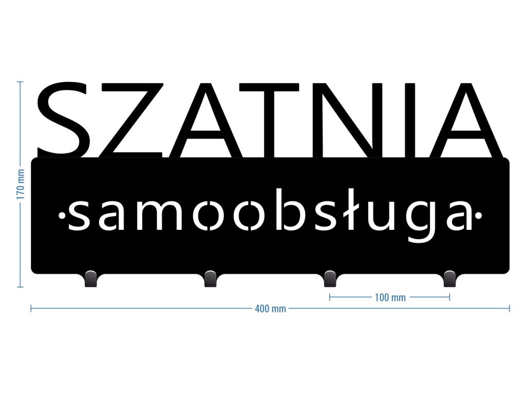 Krótki wieszak metalowy Szatnia samoobsługa 40 cm - obrazek 2