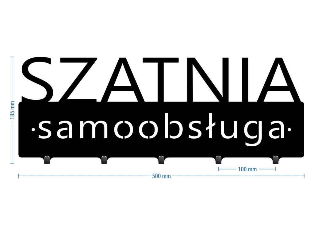 Wieszak metalowy Szatnia samoobsługa 50 cm - obrazek 2