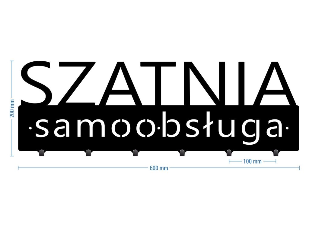 Wieszak metalowy Szatnia samoobsługa 60 cm - obrazek 2