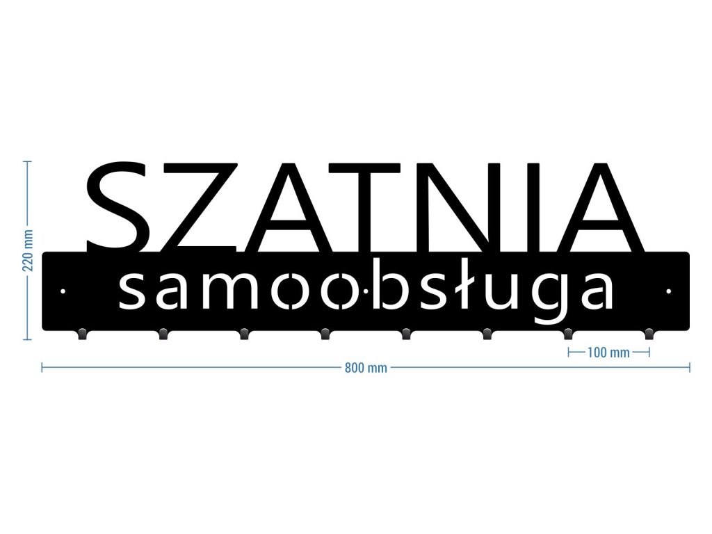 Wieszak metalowy Szatnia samoobsługa 80 cm - obrazek 4