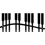 Wieszak metalowy ścienny Klawisze 40 cm