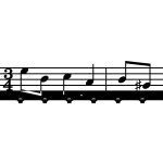 Wieszak metalowy pięciolinia Nuty 80 cm