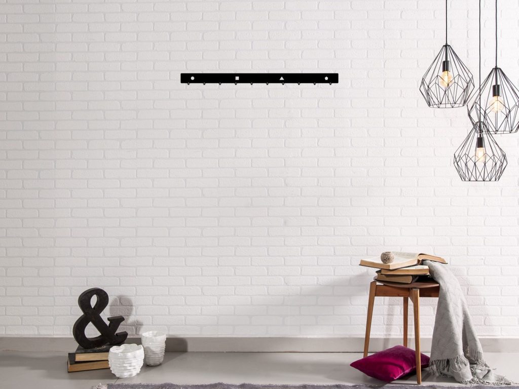 Długi wieszak metalowy ścienny Kształty 100 cm - obrazek 3