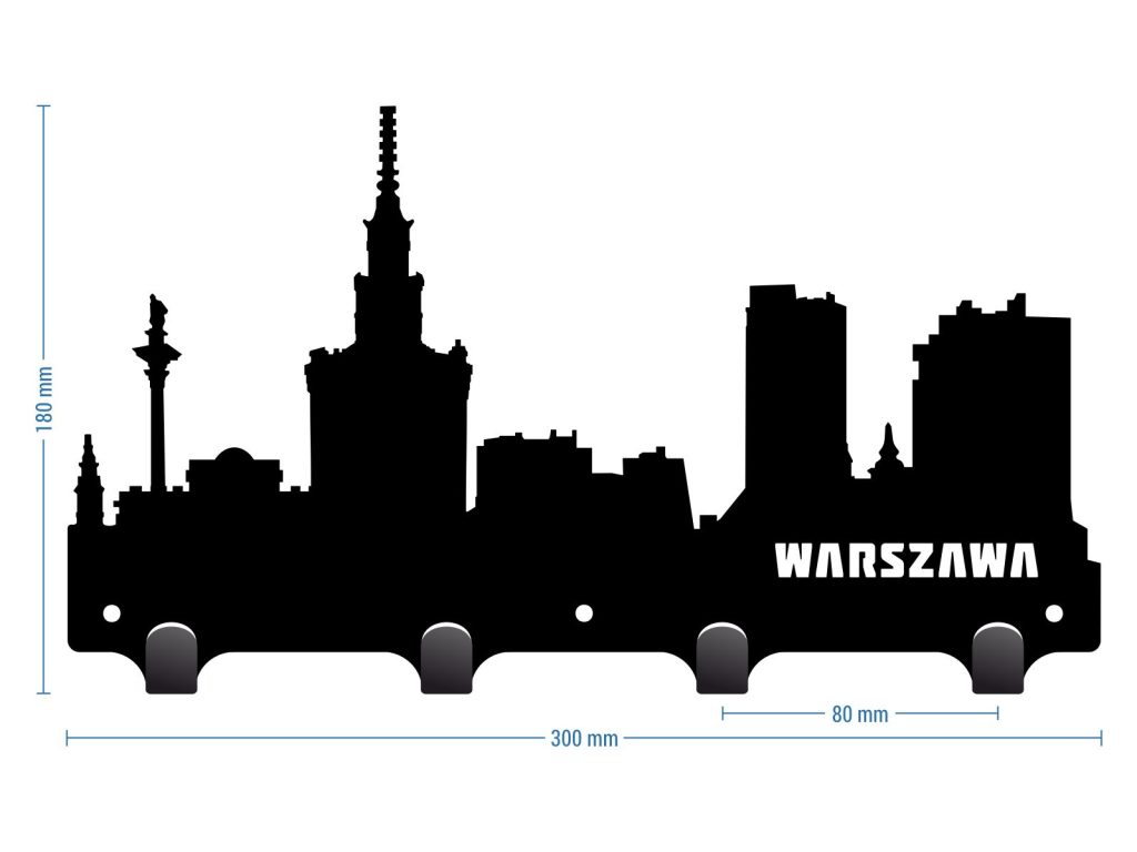 Wieszak na ubrania miasto Warszawa 30 cm - obrazek 2