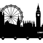 Wieszak metalowy miasto Londyn 40 cm