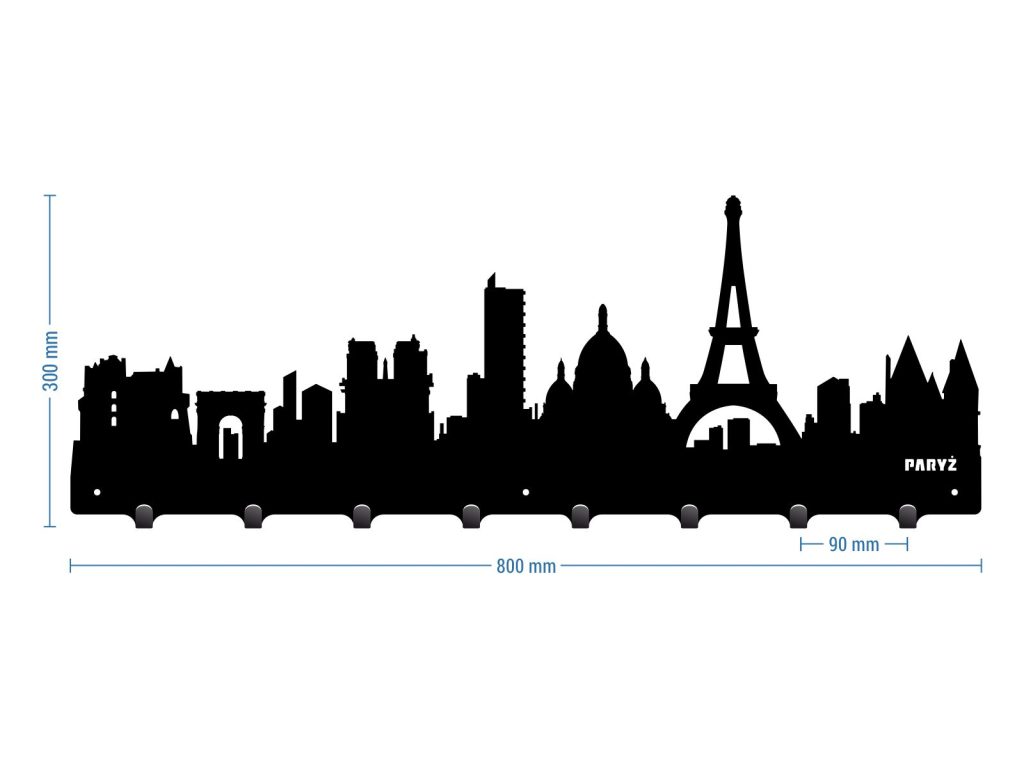 Wieszak metalowy miasto Paryż 80 cm - obrazek 3