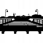 Wieszak metalowy miasto Sopot 40 cm