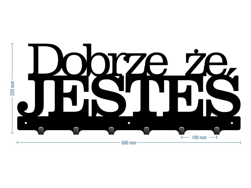 Wieszak metalowy ścienny 60 cm - obrazek 2