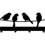 Krótki wieszak do przedpokoju Ptaki 40 cm