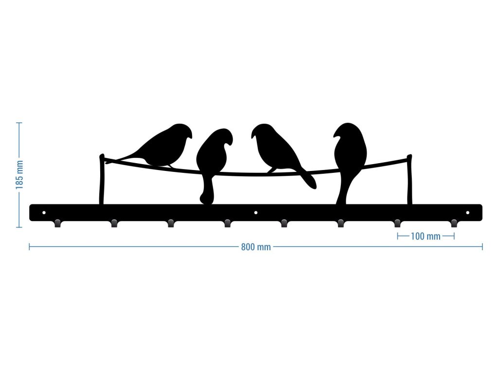 Wieszak do przedpokoju Ptaki 80 cm - obrazek 2