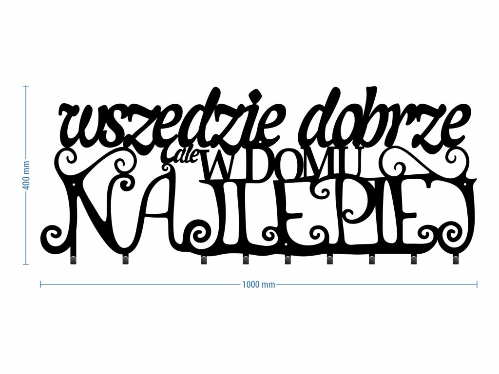 Wieszak metalowy na ubrania Wszędzie dobrze 100 cm - obrazek 3