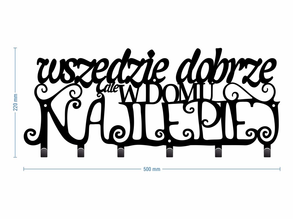 Wieszak metalowy na ubrania Wszędzie dobrze 50 cm - obrazek 3