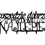 Wieszak metalowy na ubrania Wszędzie dobrze 60 cm