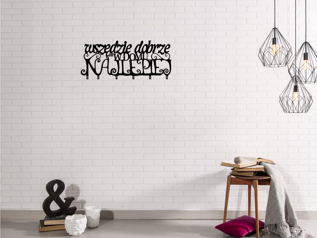 Wieszak metalowy na ubrania Wszędzie dobrze 60 cm - obrazek 2