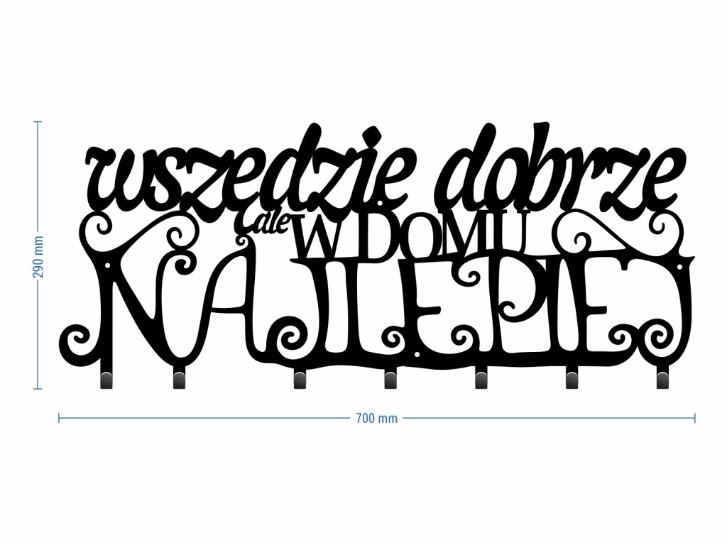 Wieszak metalowy na ubrania Wszędzie dobrze 70 cm - obrazek 3