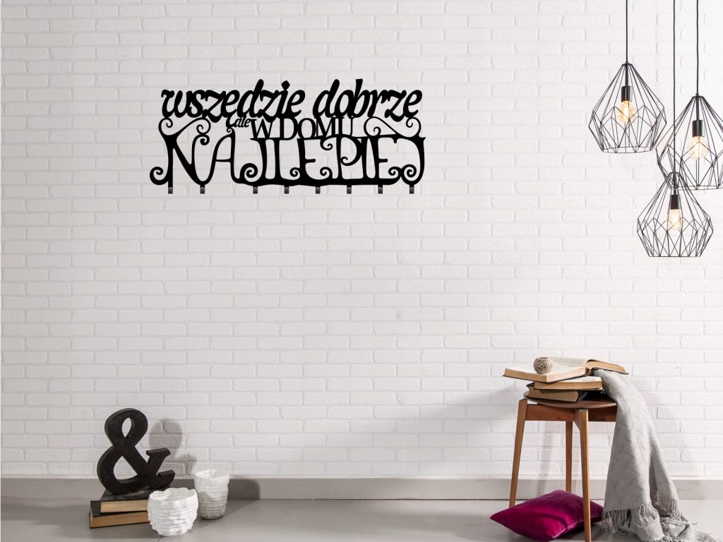 Wieszak metalowy na ubrania Wszędzie dobrze 80 cm - obrazek 2