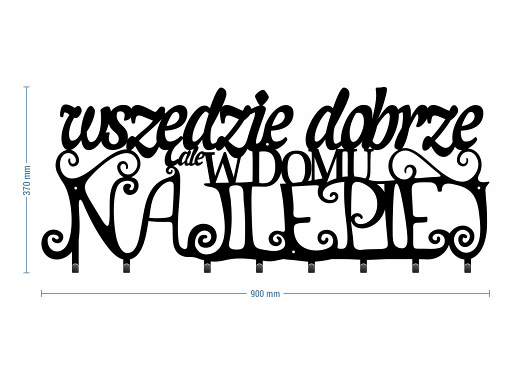 Wieszak metalowy na ubrania Wszędzie dobrze 90 cm - obrazek 3