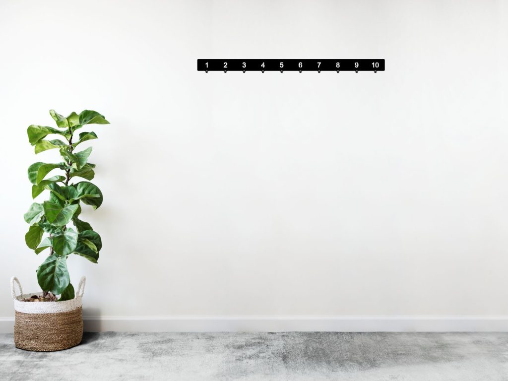 Długi wieszak metalowy do szatni Numery 100 cm - obrazek 2