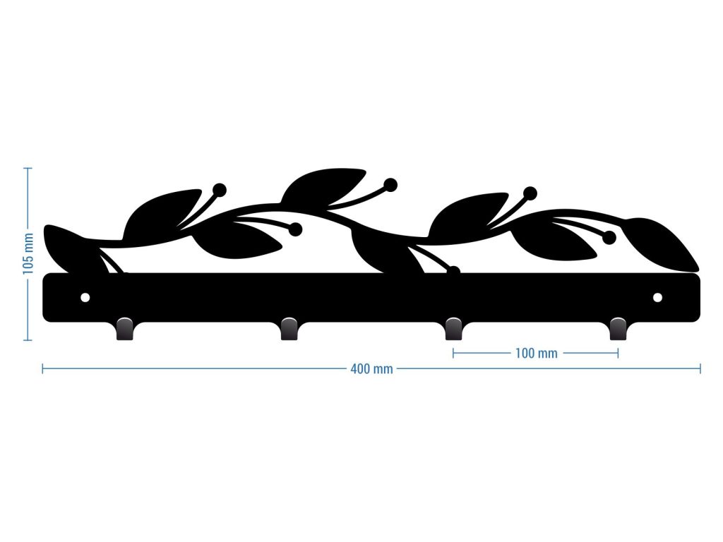 Krótki wieszak metalowy Gałązka 40 cm - obrazek 3