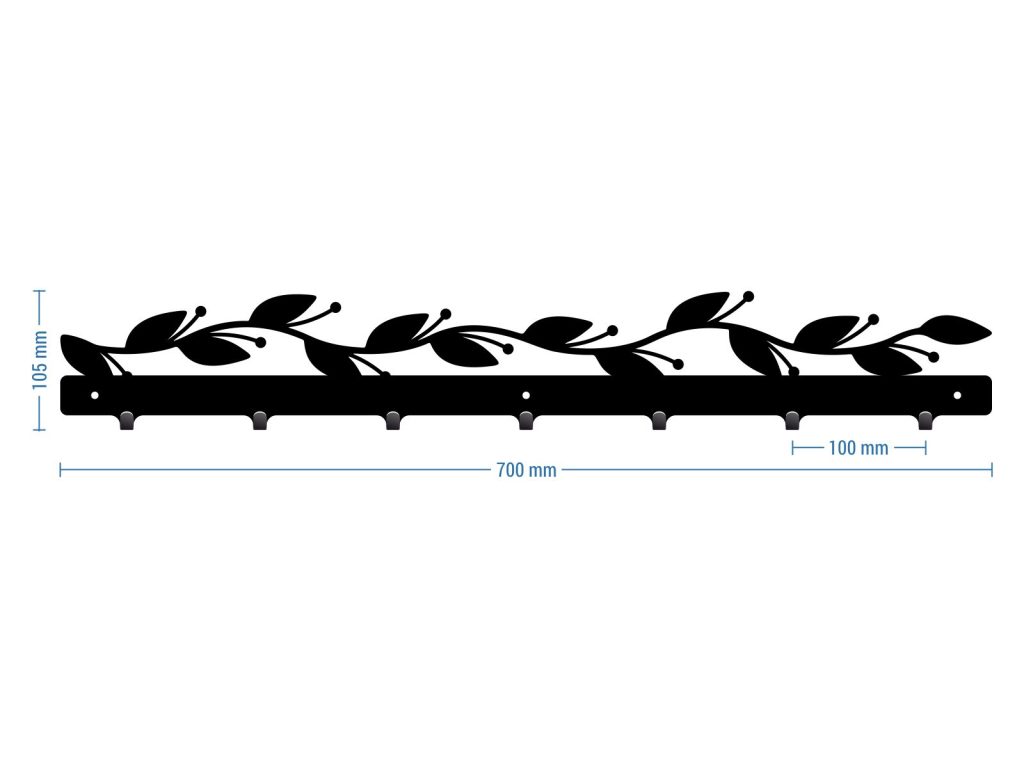 Wieszak metalowy Gałązka 70 cm - obrazek 3