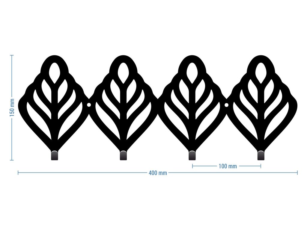 Krótki wieszak metalowy Ażurowy 40 cm - obrazek 3