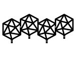Krótki wieszak metalowy Geometric 40 cm