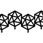 Krótki wieszak metalowy Geometric 40 cm