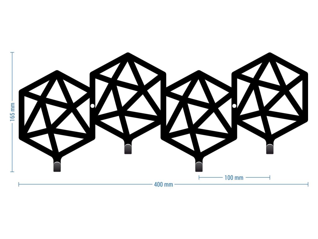 Krótki wieszak metalowy Geometric 40 cm - obrazek 2
