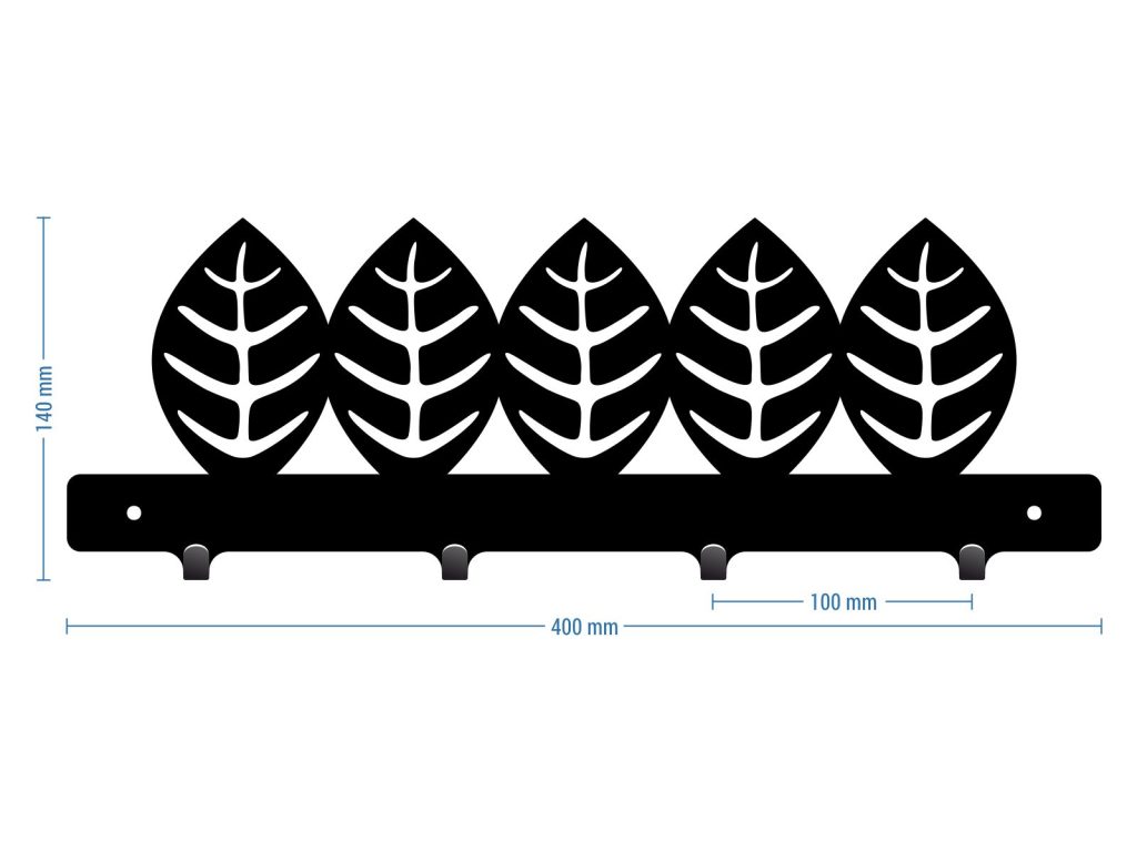 Krótki wieszak metalowy Liście 40 cm - obrazek 3