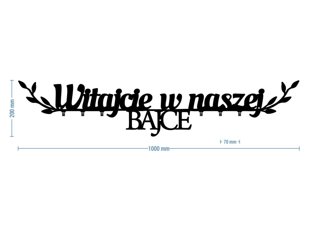 Wieszak metalowy Witajcie w naszej bajce 100 cm - obrazek 3